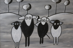 schapen in de nacht